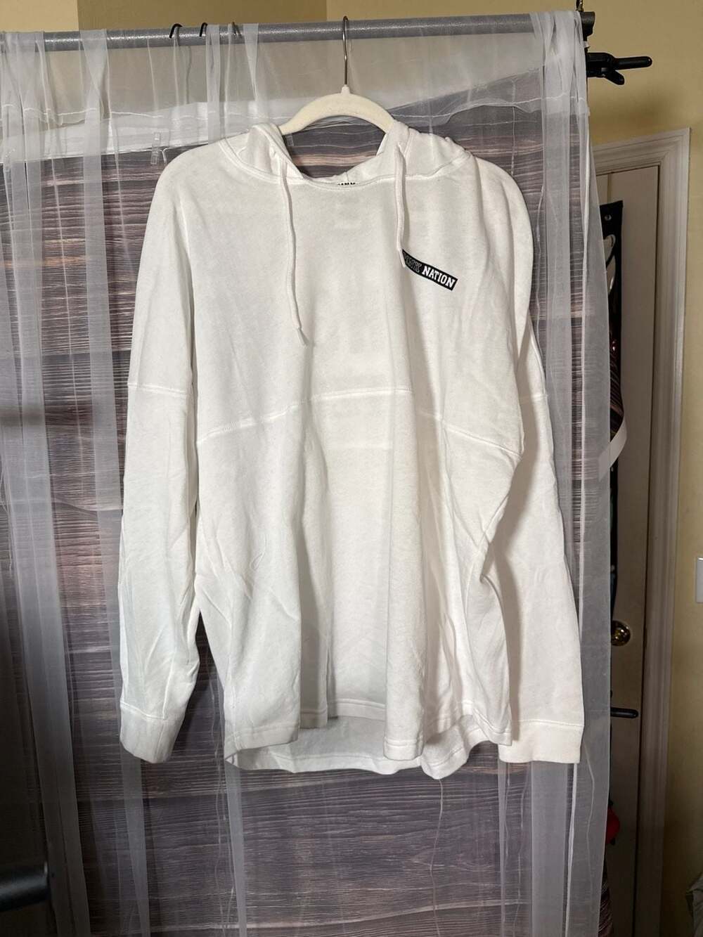 Victoria's Secret PINK Nation Go Pink Or Go Home Oversized White Hoodie